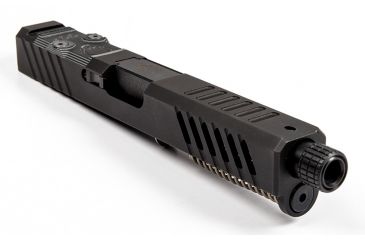 Image of Grey Ghost Precision Glock 17 Gen 4 Slide, Complete - V2RMR w/Threaded Barrel, Black, APGG100012T