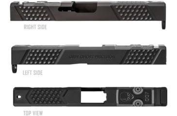 Image of Grey Ghost Precision Glock 17 Gen4 Stripped Slide, RMR Cut, Version 2 - Diamond Checkering Pattern, 17-4 SS, Black Nitride, GGP-17-4-OC-V2