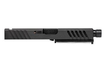 Image of Grey Ghost Precision Glock 19 Gen 4 Slide, Complete - V1 w/Threaded Barrel, Black, APGG100020T