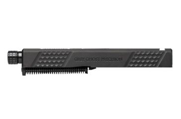Image of Grey Ghost Precision Glock 19 Gen 4 Slide, Complete - V2 w/Threaded Barrel, Black, APGG100021T