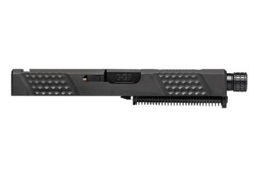 Image of Grey Ghost Precision Glock 19 Gen 4 Slide, Complete - V2 w/Threaded Barrel, Black, APGG100021T