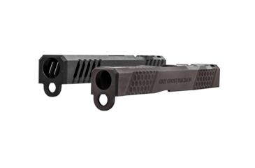 Image of Grey Ghost Precision Glock 19 Gen3 Stripped Slide, RMR Cut, Version 1 - Angled Serration Pattern, 17-4 SS, Black, GGP-19-3-RMR