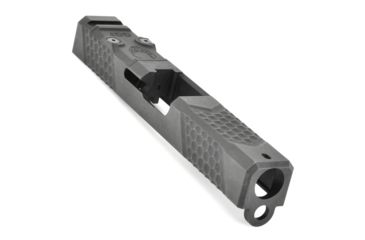 Image of Grey Ghost Precision Glock 19 Gen3 Stripped Slide, RMR Cut, Version 2 - Diamond Checkering Pattern, 17-4 SS, Black, GGP-19-3-RMR-2
