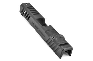 Image of Grey Ghost Precision Glock 19 Gen4 Stripped Slide, RMR Cut, Version 1 - Angled Serration Pattern, 17-4 SS, Black, GGP-19-4-RMR