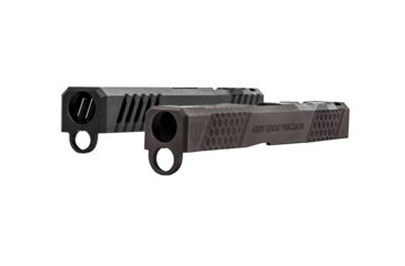 Image of Grey Ghost Precision Glock 19 Gen4 Stripped Slide, RMR Cut, Version 2 - Diamond Checkering Pattern, 17-4 SS, Black, GGP-19-4-RMR-2