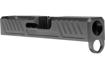 Image of Grey Ghost Precision Glock 43 Stripped Slide, Version 1 - Angled Serration Pattern, 17-4PH SS, DLC Grey, GGP-SPG43-V1-GRY