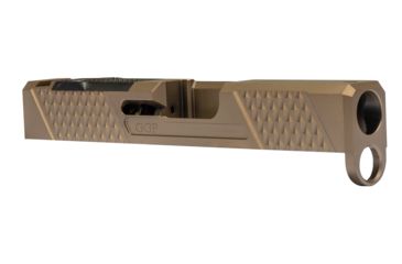 Image of Grey Ghost Precision Glock 43 Stripped Slide, Version 2 - Diamond Checkering Pattern, 17-4PH SS, DLC, Flat Dark Earth, GGP-SPG43-V2-FDE