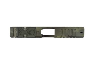 Image of OpticsPlanet Exclusive Grey Ghost Precision GGP Glock 19 Gen 3 Slide, RMR Cut-Version 1, MultiCam, Black, GGP-19-3-RMR-BMC