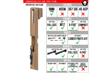Image of Grey Ghost Precision Sig P320 Full Size Slide Version 1, 9mm, 416 Stainless Steel Cerakote Finish, FDE, GGP-320-F-FDE-1