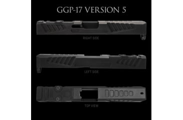 Image of Grey Ghost Precision Version 5 Pistol Slide w/ RMR-DP Pro Cut, Glock 17 Gen 3, 17-4 Stainless Steel, Nitride Coated, Black, GGP-17-3-OC-V5
