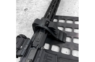 Image of Grey Man Tactical Vehicle Rifle Rack w/Standard Buttstock Cup Kit, Rubber Clamp, 15.25 x 25 RMP, Black, 000339
