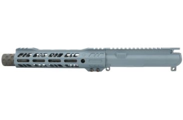 Image of Grid Defense Complete Upper Receiver, .300 Blackout, 7.5 inch, Pistol Length, 4150 Light HBAR Barrel, 1-8 Twist, 9 inch Octagon M-LOK Hand Guard, Dimpled Flash Can, Blue Titanium, GD75GDR9FCAN300BT