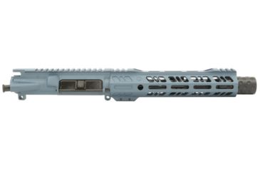 Image of Grid Defense Complete Upper Receiver, .300 Blackout, 7.5 inch, Pistol Length, 4150 Light HBAR Barrel, 1-8 Twist, 9 inch Octagon M-LOK Hand Guard, Dimpled Flash Can, Blue Titanium, GD75GDR9FCAN300BT
