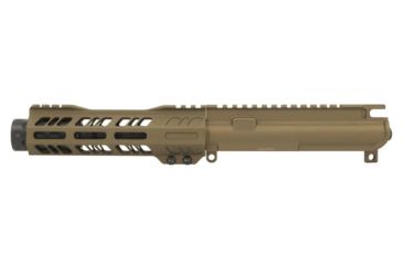 Image of Grid Defense Complete Upper Receiver, 9mm 9x19 Para, 5.5 inch, 4150 Light HBAR Barrel, 1-10 Twist, 7 inch Octagon M-LOK Rail, Dimpled Flash Can, Burnt Bronze, GD55GDR9FCAN9MMBB