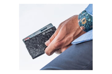 Image of Grid Wallet Wallet, Forged Carbon Fiber, 3.38in x 2.13in x 0.25in, FRGCARBON-CLIP