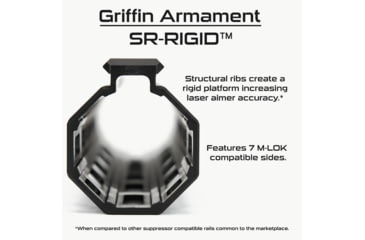 Image of Griffin Armament SR-Rigid M-Lok Rail, 7.5in, Black, Large, LPRSR75