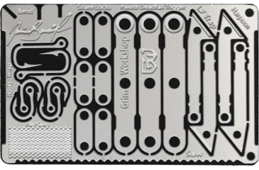 Image of Grim Workshop Jamie Burleigh Survival Card, Stainless Construction, 3.5in x 2in, GWSIGCRDJAMIE
