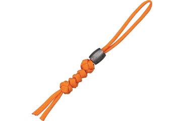 Image of Grindworx Concave Damascus Bead w/ Orange Cord Lanyard DA12