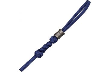 Image of Grindworx Concave Damascus Bead w/ Slate Blue Cord Lanyard DA13