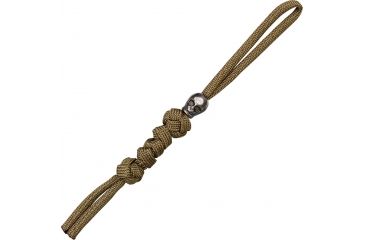 Image of Grindworx Grey Metal Skull Bead w/ Tan Cord Lanyard DA10