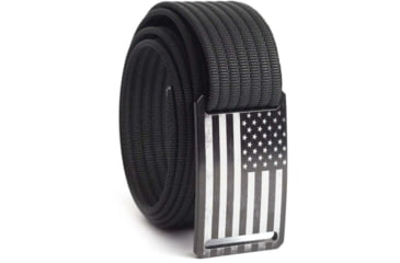 Image of Grip6 Narrow Black Flag Buckle w/Black Strap, 36, NB-USA-NJA-LS-BLK-1.1-36