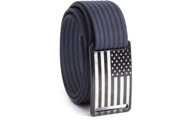 Image of Grip6 Narrow Black Flag Buckle w/Navy Strap, 44, NB-USA-NJA-LS-NAV-1.1-44