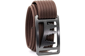 Image of Grip6 Narrow Gunmetal Tree Cut-Out Buckle w/Dark Brown Strap, 28, NB-UINTA-GML-LS-MOC-1.1-28