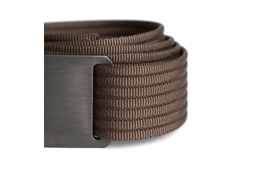 Image of Grip6 Narrow Pine Gunmetal Buckle Belt w/Dark Brown Strap, 34, NB-PINE-GML-LS-MOC-1.1-34