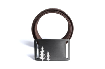Image of Grip6 Narrow Pine Gunmetal Buckle Belt w/Dark Brown Strap, 34, NB-PINE-GML-LS-MOC-1.1-34