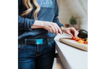 Image of Grip6 Narrow Surf Aqua Buckle Belt w/Black Strap, 42, NB-SURF-AUR-LS-BLK-1.1-42