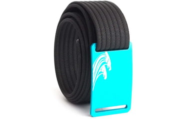 Image of Grip6 Narrow Surf Aqua Buckle Belt w/Black Strap, 42, NB-SURF-AUR-LS-BLK-1.1-42