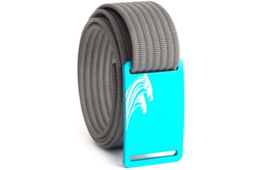 Image of Grip6 Narrow Surf Aqua Buckle Belt w/Grey Strap, 32, NB-SURF-AUR-LS-GRY-1.1-32