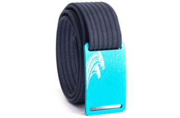 Image of Grip6 Narrow Surf Aqua Buckle Belt w/Navy Strap, 30, NB-SURF-AUR-LS-NAV-1.1-30