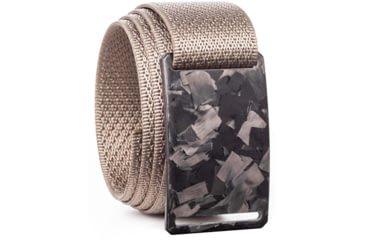 Image of Grip6 Standard Non-Woven Carbon Fiber Buckle w/Brown Strap, Black/Brown, 44, SB-FORGED-CBF-ES-TMB-1.5-44