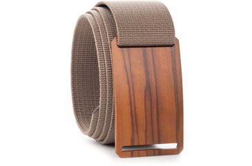 Image of Grip6 Standard Olive Wood Buckle w/Brown Strap, 42, SB-OLIVE-MS-CUB-1.5-42