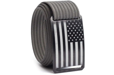 Image of Grip6 Standard USA Black Flag Buckle w/Grey Strap, 42, SB-USA-NJA-MS-TTM-1.5-42