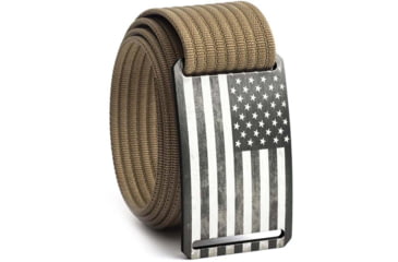 Image of Grip6 Standard USA Grey Flag Buckle w/Brown Strap, OS, SB-USA-GML-MS-CUB-1.5-OS