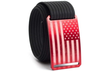 Image of Grip6 Standard USA Red Flag Buckle w/Black Strap, 44, SB-USA-EMB-MS-JET-1.5-44