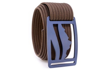 Image of Grip6 Standard Wasatch Blue Steel Buckle w/Brown Strap, 34, SB-WASATCH-BST-MS-CUB-1.5-34