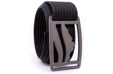 Image of Grip6 Standard Wasatch Grey Buckle w/Black Strap, 38, SB-WASATCH-GML-MS-JET-1.5-38
