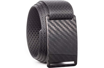 Image of Grip6 Standard Woven Carbon Fiber Buckle w/Black Strap, Black/Black, 38, SB-DARKMATTER-ES-RVN-1.5-38