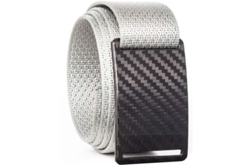 Image of Grip6 Standard Woven Carbon Fiber Buckle w/Silver Strap, Black/Silver, 38, SB-DARKMATTER-ES-SLV-1.5-38