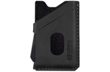 Image of Grip6 Wallet Black w/Black Leather Sleeve w/No Loop, WLT-NJA-NP-BLKL