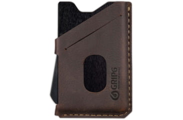 Image of Grip6 Wallet Black w/Brown Leather Sleeve w/No Loop, WLT-NJA-NP-BRNL
