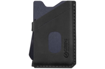 Image of Grip6 Wallet Blue Steel w/Black Leather Sleeve w/No Loop, WLT-BST-NP-BLKL
