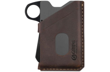 Image of Grip6 Wallet Grey w/Brown Leather Sleeve w/Loop, WLT-GML-LP-BRNL