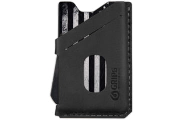Image of Grip6 Wallet USA Black w/Black Leather Sleeve w/No Loop, WLT-USA-NJA-NP-BLKL