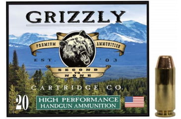 Image of Grizzly Cartridge 10MM Auto 200 Grain Full Metal Jacket Flat Point Brass Cased Pistol Ammunition