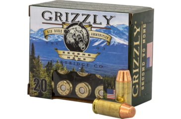 Image of Grizzly Cartridge 40 S&amp;W 200 Grain Full Metal Jacket Flat Point Brass Cased Pistol Ammo, 1000 FPS, 20 Rounds, 815152012814