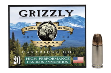 Image of Grizzly Cartridge 9 mm +P 147 Grain Jacketed Hollow Point Pistol Ammo, 20 Rounds, GC9M+P9